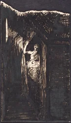 Femme dans une alcôve