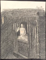 Femme dans une alcôve
