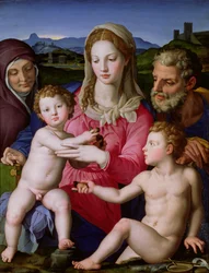 Sainte Famille avec sainte Anne et saint Jean-Baptiste enfant, vers 1550