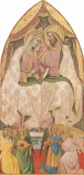 Le Couronnement de la Vierge avec six anges, vers 1390.