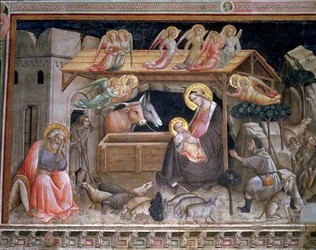 La Nativité, détail de La vie de la Vierge et la Ceinture sacrée, de la Cappella dell Sacra Cintola