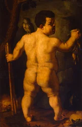 Double portrait du nain Morgante : vue complète de dos