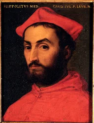 Portrait du Cardinal Ippolito de Médicis (1511-1535) Peinture par Allori Angelo di Cosimo dit Bronzino (1503-1572) - XVIe siècle Palais Medici-Riccardi, Florence
