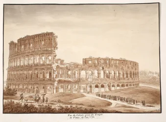 Vue du Colisée depuis le temple de Vénus, 1833