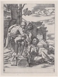 Hercule et Antée, daté de 1533
