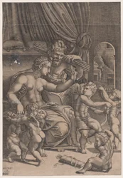 Vénus et Vulcain entourés de Cupidons
