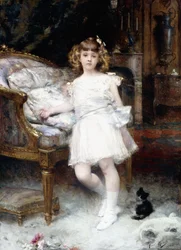 Portrait de Janine Potin avec un chaton, 1904