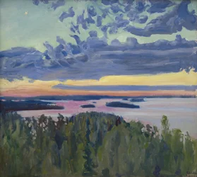 Coucher de soleil sur un lac
