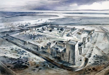 Château de Portchester, XVe siècle, vers 1960