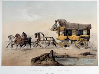 La diligence Lithographie par Albert Adam (1833-?) 1870 Paris, Musée Carnavalet