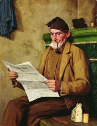 Vieux Feissli lisant le journal