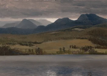 Sundown on the Lake (supposé être le lac Tahoe)