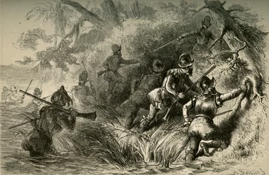 Les Français attaquent le fort espagnol sur le St. Johns, 1877