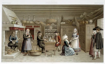 Costumes bretons et intérieur du XIXe siècle - dans « Le costume ancien et historique » par Racinet