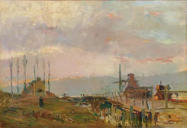 Le pont rustique près de Rouen
