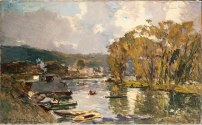 La petite branche de la Seine à Bas-Meudon un soir d