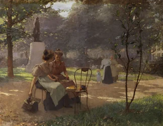 Deux jeunes filles dans le parc