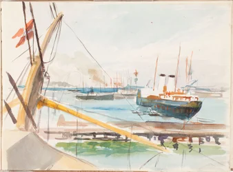 Du port de Copenhague, esquisse