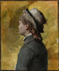 Jeune femme en gris