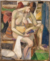 Nu assis (huile sur toile)