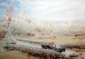 Cheval et charrette, Château de Corfe