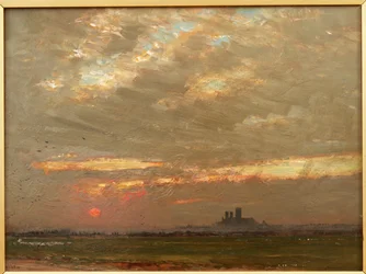 La cathédrale de Lincoln au coucher du soleil