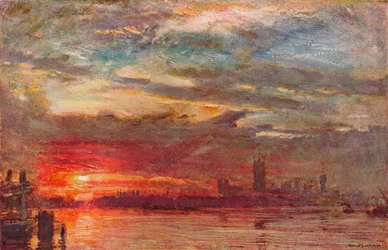 Coucher de soleil sur Westminster, 1900