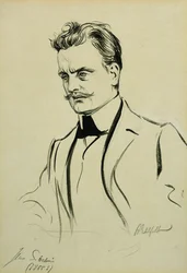Portrait du compositeur Jean Sibelius, petit demi-longueur