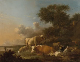 Paysage avec du bétail