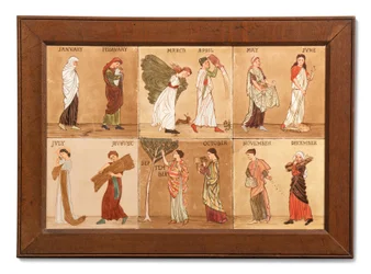Six Carreaux Minton Hollis & Co représentant les mois, c.1880-99