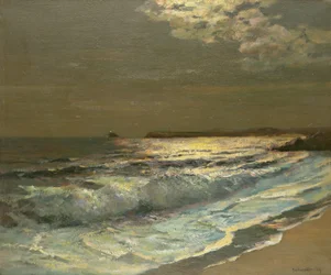 La vague déferlante au clair de lune