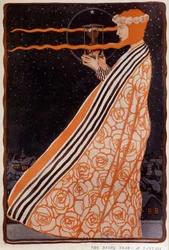 Une femme tenant un sablier, début du XXe siècle. Illustration par Albert Klingner