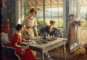 Femmes prenant le thé, par Albert Lynch (1851-1912)