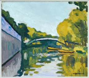 Canal aux portes de Paris (peinture sur toile)
