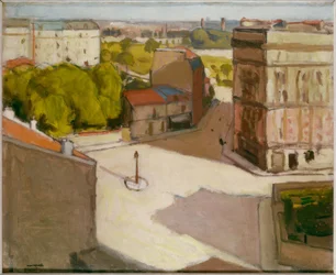 Petite place avec réverbère