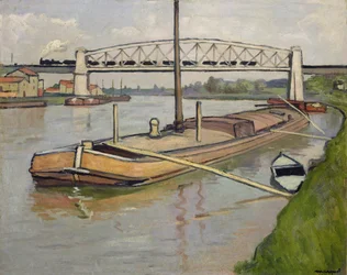 Paysage avec une péniche, Port de Conflans