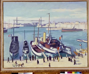 Le port de Marseille avec le pont transbordeur