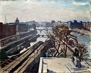Vue de la Seine et de la statue de Henri IV, c. 1906