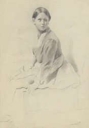 Jeune femme assise