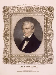 Président américain William Henry Harrison, 1846 (lithographie)