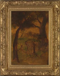 Un cerf buvant, vers 1870