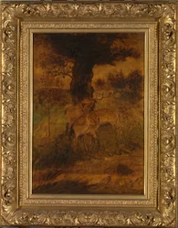 Un cerf et deux biches, vers 1870