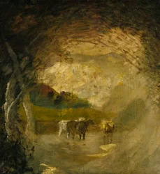 Paysage avec des arbres et du bétail, avant 1897