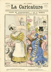 Illustration par Albert Robida (1848-1926) pour la couverture de La Caricature (1880)