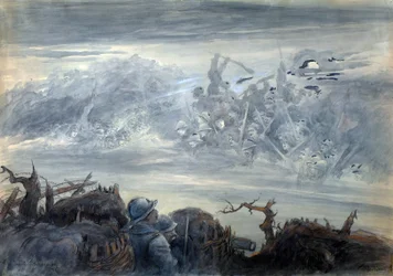 Le combat des ombres : poilus dans une tranchée imaginant un assaut de soldats fantomatiques