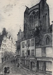 Une rue de Saint-Malo - La vieille France - La Bretagne - texte, dessins et lithographies, par Albert Robida (1848-1926) fin XIXe siècle non daté