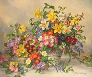 AB/296 Fleurs de printemps et poterie de Poole