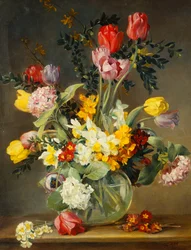 Tulipes dans un Vase en Verre