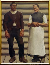 Le couple humain (peinture sur toile)