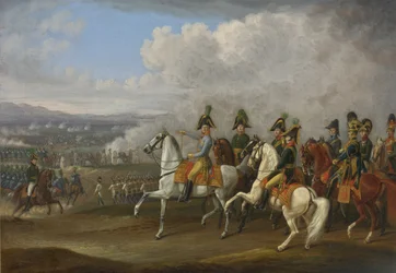 Le général von Bellegarde et ses officiers observant une bataille
